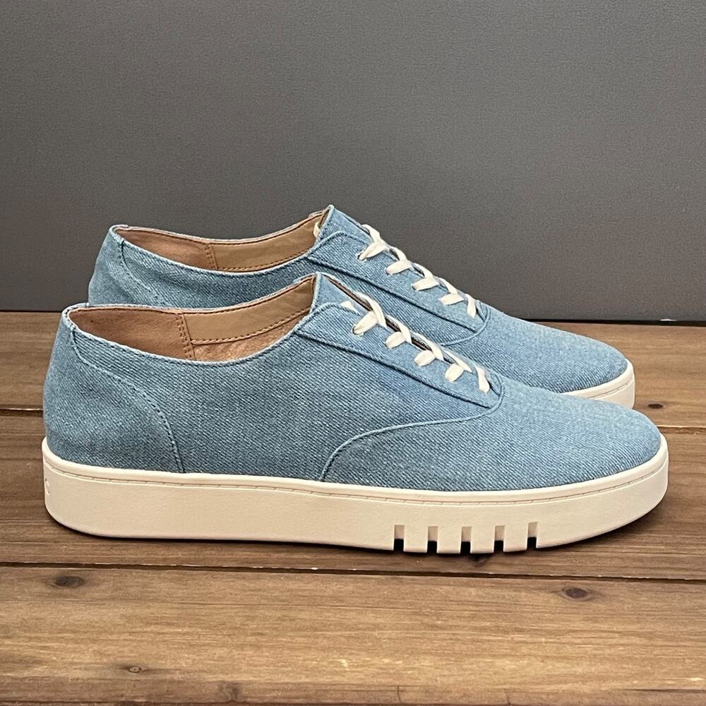 Vionic Women's Callie Casual Denim Sneakers Size 6.5 Light Blue Canvas Comfort